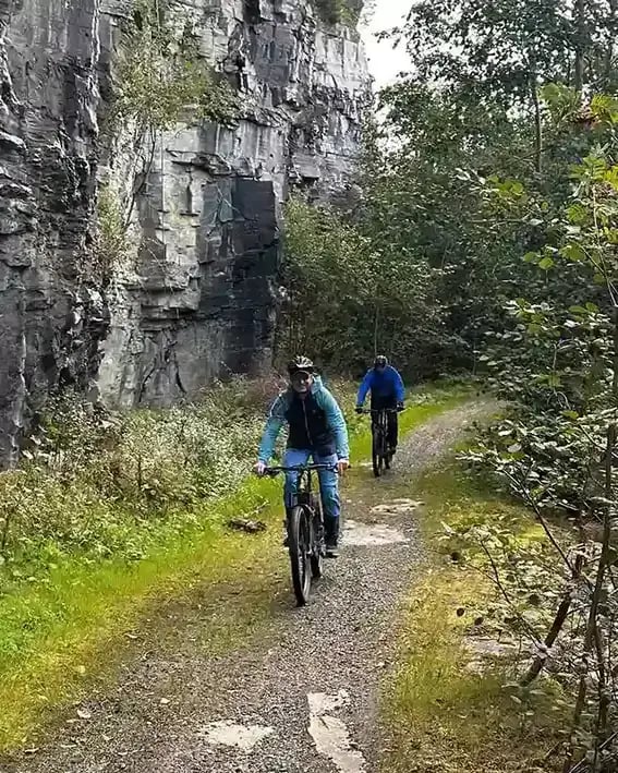 Forest trail biking