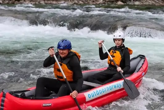 River canoeing adventure duo