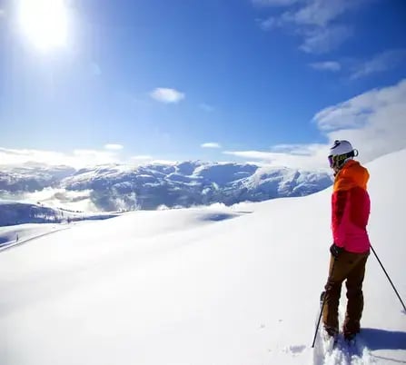 Skiing at voss resort norway